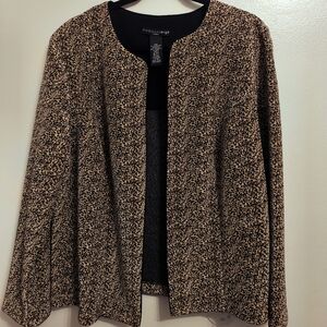 Madison Leigh Black and Tan Women's Sweater Sz.18W
